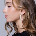 Arielle Fülbevaló 925 sterling ezüst ródium bevonattal - Souveraine