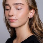 Vannet Fülbevaló 925 sterling ezüst ródium bevonattal - Souveraine