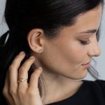 Luna fülbevaló aranyozott kopásálló hipoallergén nemesacél - Souveraine Jewelry