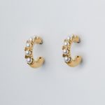 Angel fülbevaló aranyozott nemesacél gyönggyel - Souveraine Jewelry
