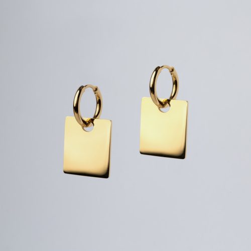 Cube fülbevaló aranyozott kopásálló vízálló hipoallergén - Souveraine Jewelry