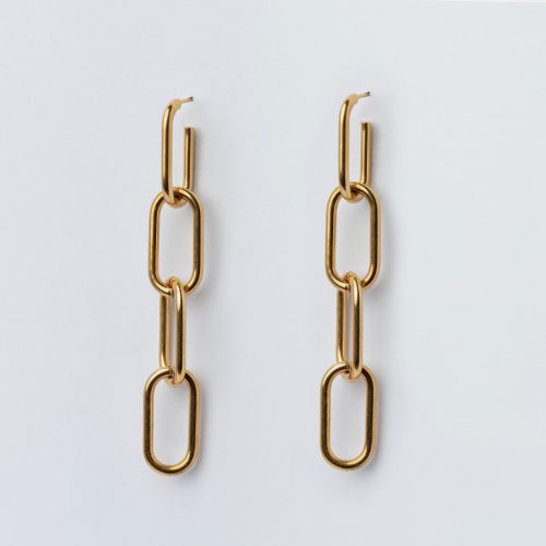 Chain fülbevaló 18 karátos arannyal bevont nemesacél - Souveraine Jewelry