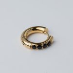 Aria fülbevaló aranyozott nemesacél fekete cirkóniával - Souveraine Jewelry