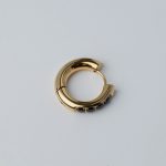 Aria fülbevaló aranyozott nemesacél fekete cirkóniával - Souveraine Jewelry