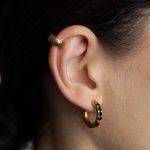 Aria fülbevaló aranyozott nemesacél fekete cirkóniával - Souveraine Jewelry