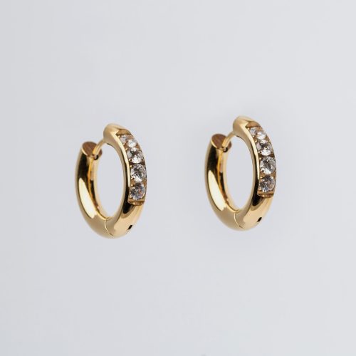 Ivy fülbevaló aranyozott nemesacél cirkónia kövekkell - Souveraine Jewelry