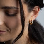 Ivy fülbevaló aranyozott nemesacél cirkónia kövekkell - Souveraine Jewelry