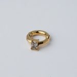 Maya fülgyűrű arannyal borított nemesacél cirkónia kővel - Souveraine Jewelry