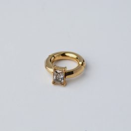 Maya fülgyűrű arannyal borított nemesacél cirkónia kővel - Souveraine Jewelry