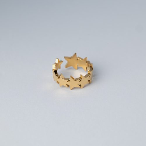 Star fülgyűrű aranyozott kopásálló hipoallergén nemesacél - Souveraine Jewelry