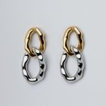 Bicolor fülbevaló aranyozott nemesacél - Souveraine Jewelry