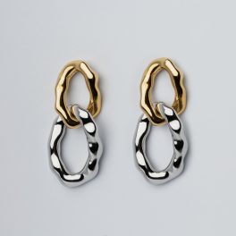 Bicolor fülbevaló aranyozott nemesacél - Souveraine Jewelry