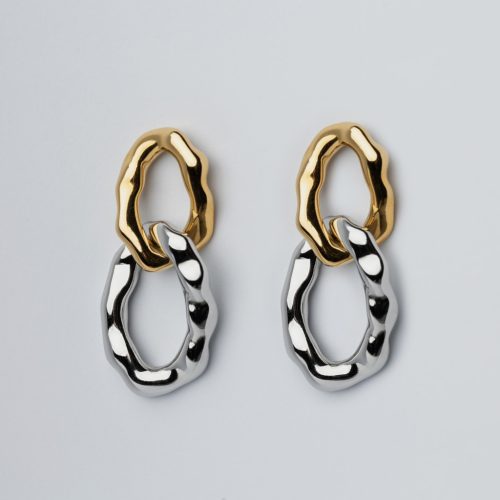 Bicolor fülbevaló aranyozott nemesacél - Souveraine Jewelry