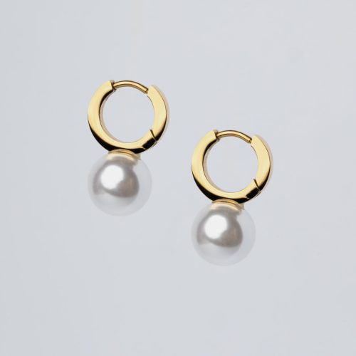 Pearl fülbevaló aranyozott nemesacél gyönggyel - Souveraine Jewelry
