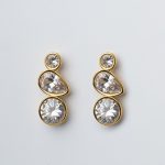 Rose fülbevaló aranyozott nemesacél cirkónia kövekkel - Souveraine Jewelry