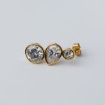 Rose fülbevaló aranyozott nemesacél cirkónia kövekkel - Souveraine Jewelry