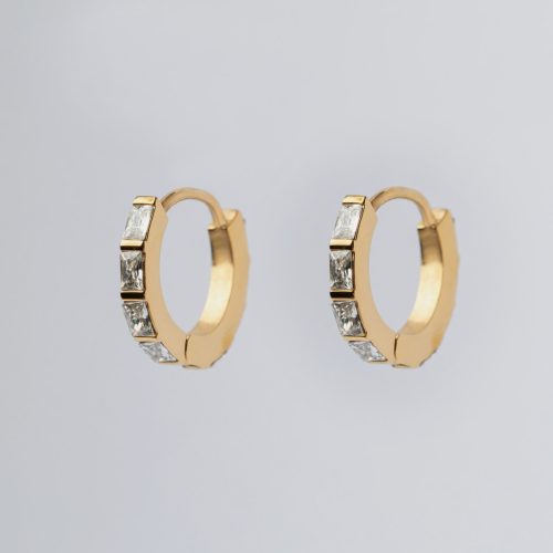 Sadie fülbevaló aranyozott nemesacél cirkónia kövekkel - Souveraine Jewelry