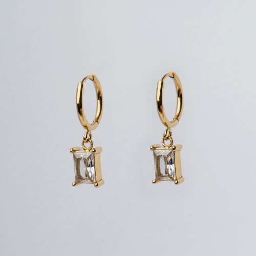 Iris fülbevaló aranyozott nemesacél cirkónia kővel - Souveraine Jewelry