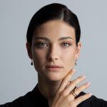 Maeve fülbevaló aranyozott nemesacél fekete cirkóniával - Souveraine Jewelry