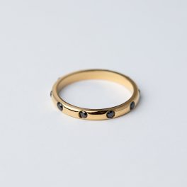 Ruth Gyűrű aranyozott fekete cirkónia kővel Souveraine Jewelry