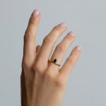 Sabrina Gyűrű aranyozott fekete cirkónia kővel Souveraine Jewelry