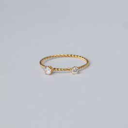 Lucky Gyűrű 18 karátos arannyal borított nemesacél cirkónia Souveraine Jewelry