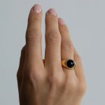 Magic Gyűrű aranyozott achát ásvánnyal Souveraine Jewelry