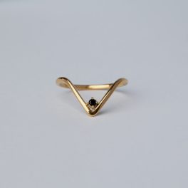 Summit Gyűrű aranyozott fekete cirkónia Souveraine Jewelry