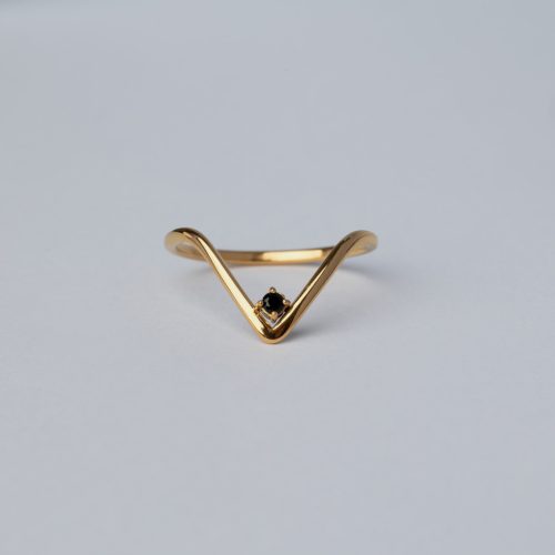 Summit Gyűrű aranyozott fekete cirkónia Souveraine Jewelry