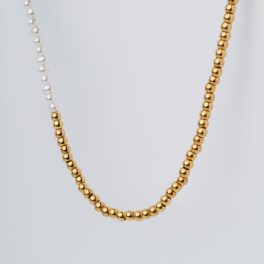 Ariel nyaklánc 18 karátos arannyal borított nemesacél gyönggyel Souveraine Jewelry