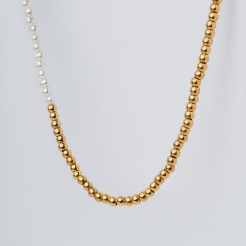 Ariel nyaklánc 18 karátos arannyal borított nemesacél gyönggyel Souveraine Jewelry