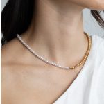 Ariel nyaklánc 18 karátos arannyal borított nemesacél gyönggyel Souveraine Jewelry