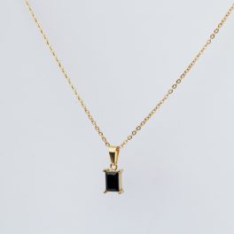 Cali nyaklánc aranyozott nemesacél fekete cirkónia kővel Souveraine Jewelry