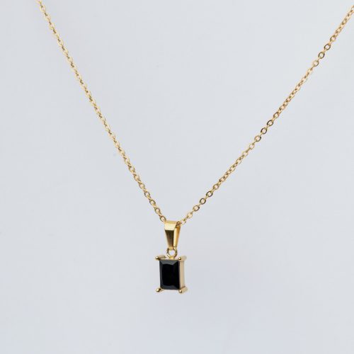 Cali nyaklánc aranyozott nemesacél fekete cirkónia kővel Souveraine Jewelry