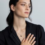 Cali nyaklánc aranyozott nemesacél fekete cirkónia kővel Souveraine Jewelry
