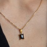 Cali nyaklánc aranyozott nemesacél fekete cirkónia kővel Souveraine Jewelry