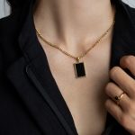 Mirror nyaklánc 18 karátos arannyal borított nemesacél Souveraine Jewelry