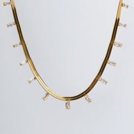 Cleo nyaklánc aranyozott nemesacél cirkónia kövekkel Souveraine Jewelry