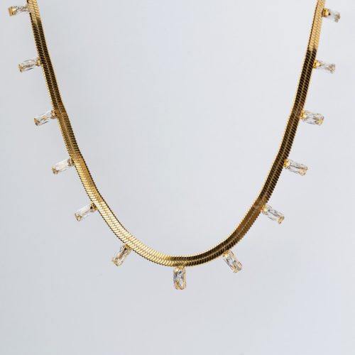 Cleo nyaklánc aranyozott nemesacél cirkónia kövekkel Souveraine Jewelry