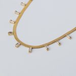 Cleo nyaklánc aranyozott nemesacél cirkónia kövekkel Souveraine Jewelry