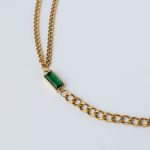 Greeny nyaklánc aranyozott nemesacél cirkónia kővel Souveraine Jewelry