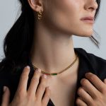 Greeny nyaklánc aranyozott nemesacél cirkónia kővel Souveraine Jewelry